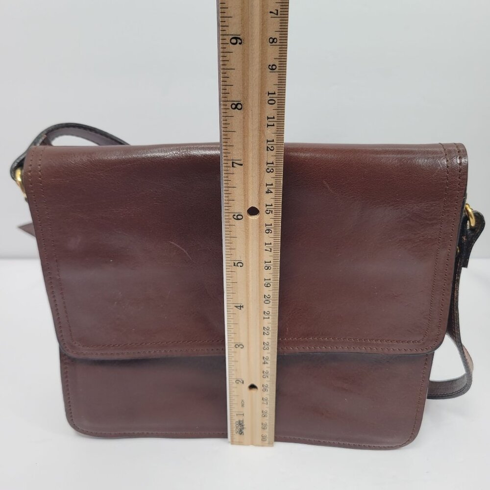 Moscardini Women's Brown Leather Crossbody Bag Made In Italy - Picture 11 of 12